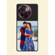 Image Upload With Space Black Color On Custom Soft Matte Mobile Back Cover - Vivo V30E 5G