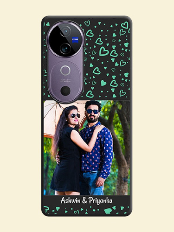 Sea Green Indefinite Love Pattern on Photo On Space Black Custom Soft Matte Mobile Back Cover - Vivo V40 Pro 5G