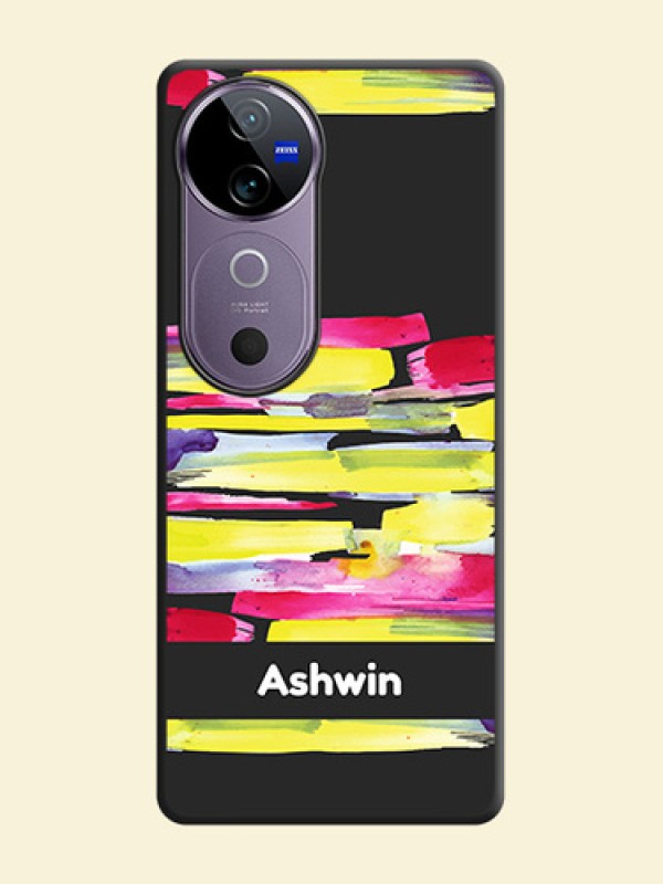 Brush Coloured On Space Black Custom Soft Matte Mobile Back Cover - Vivo V40 Pro 5G