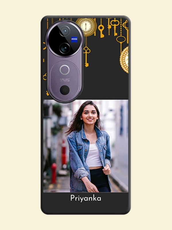 Decorative Design with Text On Space Black Custom Soft Matte Mobile Back Cover - Vivo V40 Pro 5G