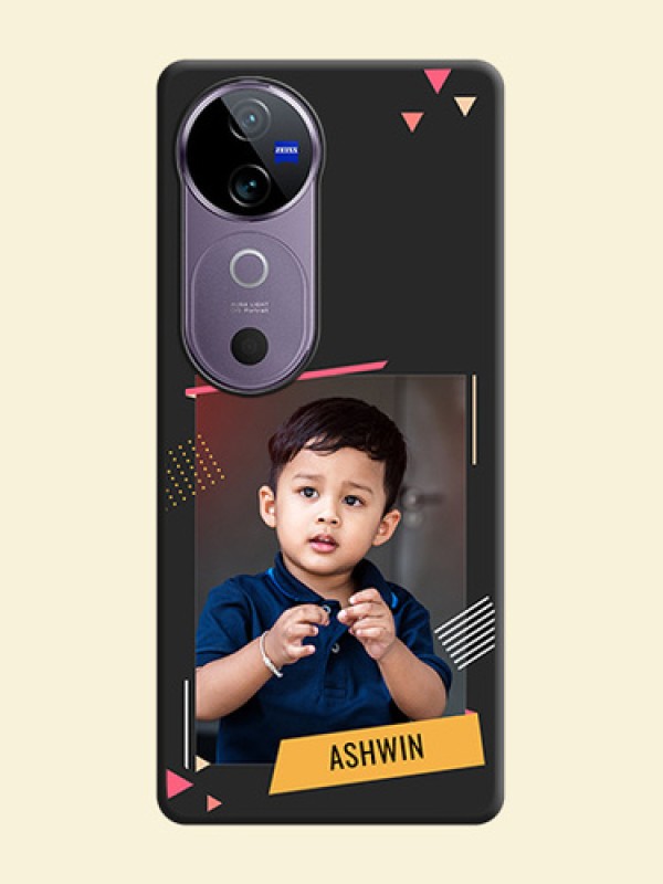 Photo Frame with Triangle Small Dots on Photo On Space Black Custom Soft Matte Mobile Back Cover - Vivo V40 Pro 5G