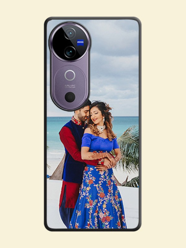 Full Single Pic Upload On Space Black Custom Soft Matte Mobile Back Cover - Vivo V40 Pro 5G