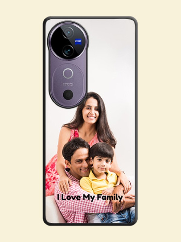 Full Single Pic Upload With Text On Space Black Custom Soft Matte Mobile Back Cover - Vivo V40 Pro 5G
