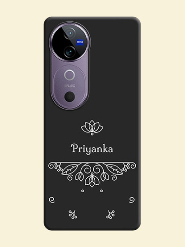 Lotus Garden Custom Text On Space Black Custom Soft Matte Mobile Back Cover - Vivo V40 Pro 5G
