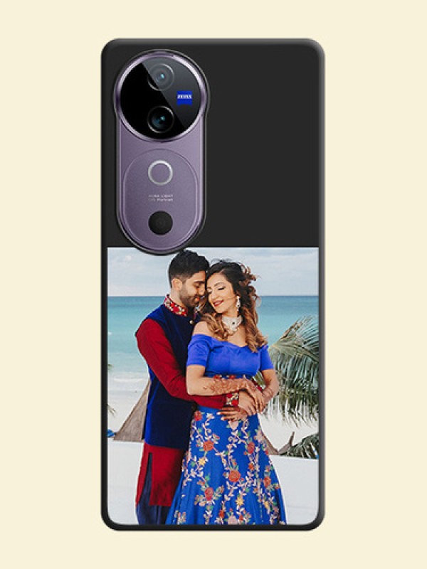 Image Upload With Space Black Color On Custom Soft Matte Mobile Back Cover - Vivo V40 Pro 5G