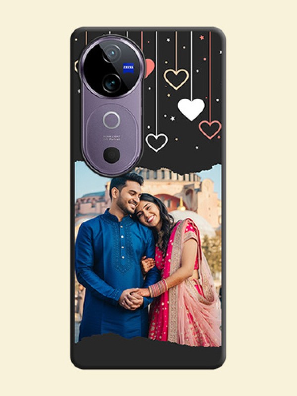 Love Hangings with Splash Wave Picture On Space Black Custom Soft Matte Mobile Back Cover - Vivo V40e 5G