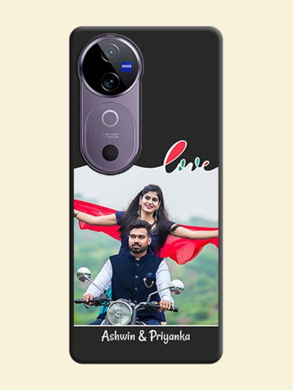 Fall in Love Pattern with Picture on Photo On Space Black Custom Soft Matte Mobile Back Cover - Vivo V40e 5G