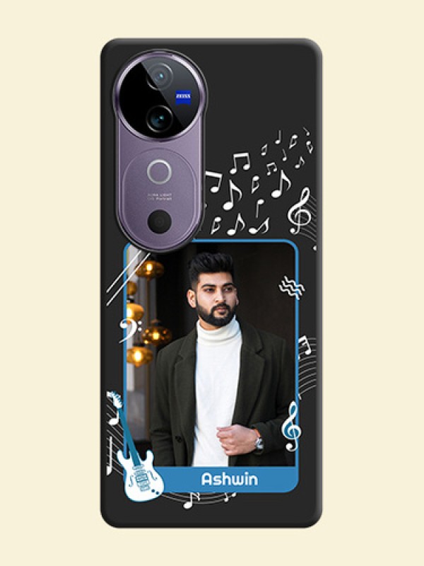 Musical Theme Design with Text on Photo On Space Black Custom Soft Matte Mobile Back Cover - Vivo V40e 5G