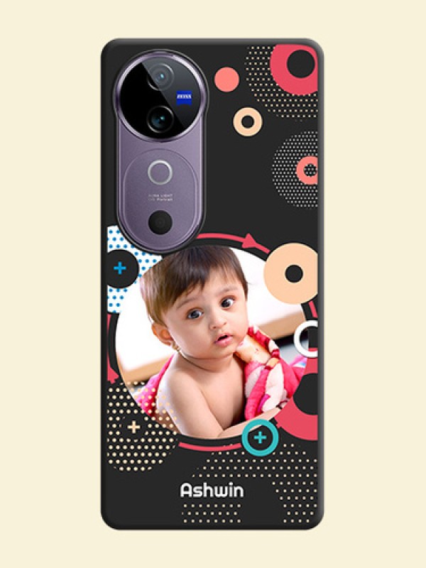 Multicoloured Round Image On Space Black Custom Soft Matte Mobile Back Cover - Vivo V40e 5G
