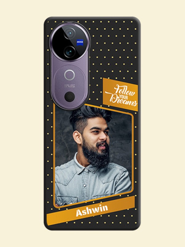 Follow Your Dreams with White Dots On Space Black Custom Soft Matte Mobile Back Cover - Vivo V40e 5G
