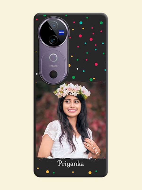 Multicolor Dotted Pattern with Text On Space Black Custom Soft Matte Mobile Back Cover - Vivo V40e 5G