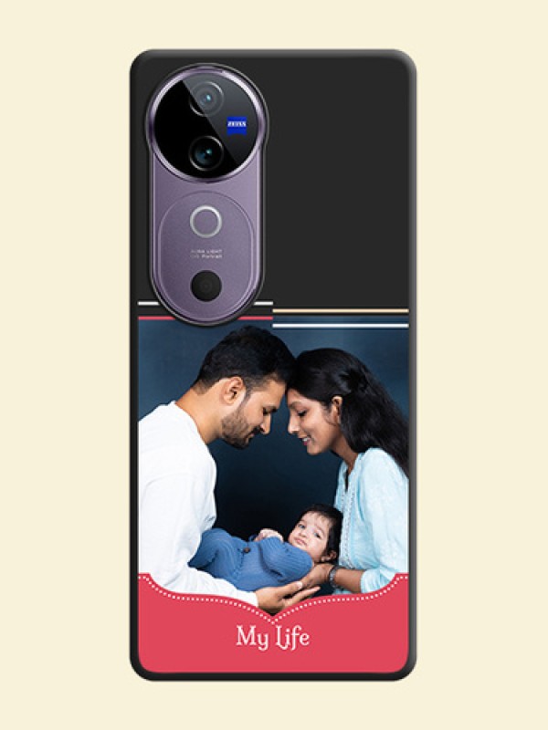 Classic Plain Design with Name On Space Black Custom Soft Matte Mobile Back Cover - Vivo V40e 5G
