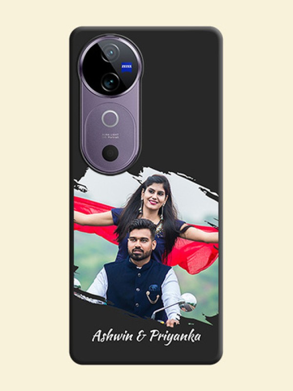 Grunge Brush Strokes on Photo On Space Black Custom Soft Matte Mobile Back Cover - Vivo V40e 5G