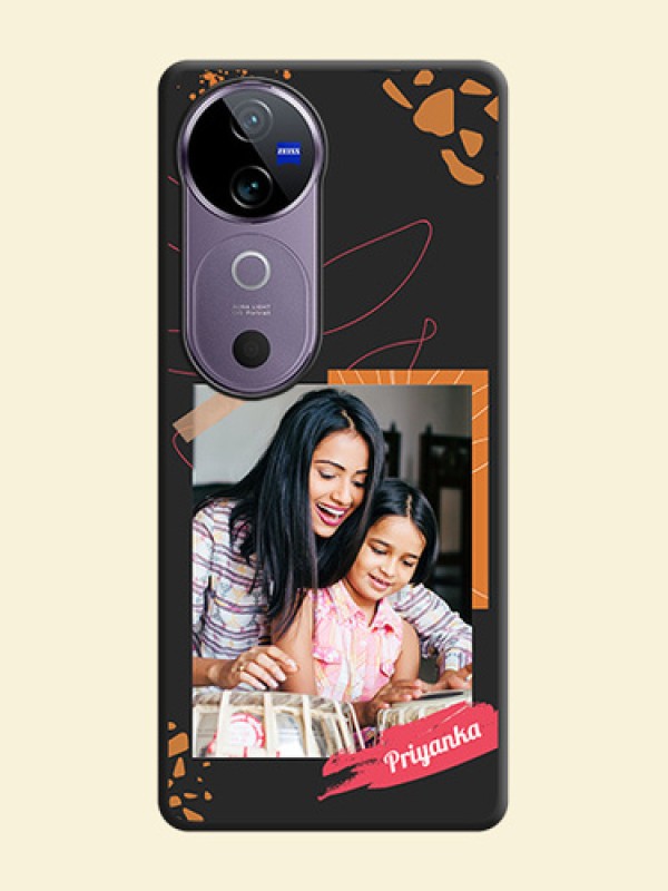 Orange Photo Frame On Space Black Custom Soft Matte Mobile Back Cover - Vivo V40e 5G