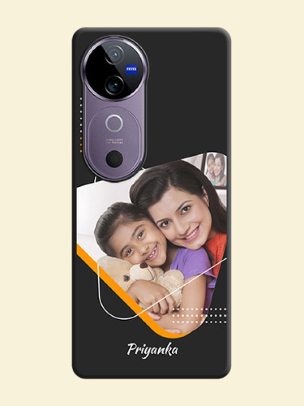 Yellow Triangle on Photo On Space Black Custom Soft Matte Mobile Back Cover - Vivo V40e 5G