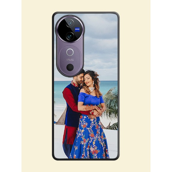 Full Single Pic Upload On Space Black Custom Soft Matte Mobile Back Cover - Vivo V40e 5G Full Single Pic Upload On Space Black Custom Soft Matte Mobile Back Cover - Vivo V40e 5G