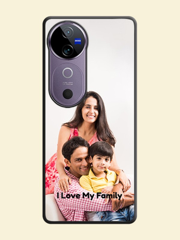 Full Single Pic Upload With Text On Space Black Custom Soft Matte Mobile Back Cover - Vivo V40e 5G