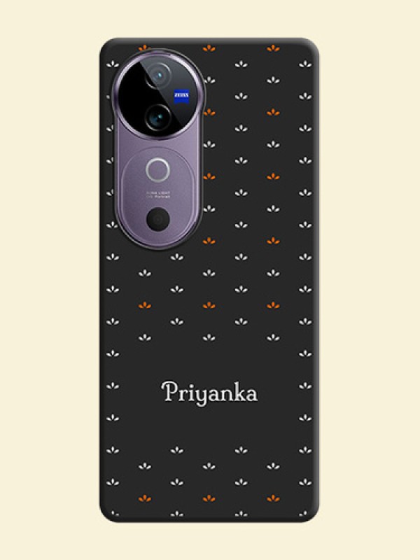 Simple Pattern With Custom Text On Space Black Custom Soft Matte Mobile Back Cover - Vivo V40e 5G