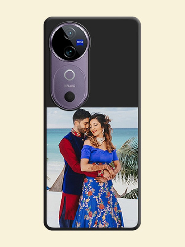Image Upload With Space Black Color On Custom Soft Matte Mobile Back Cover - Vivo V40E 5G