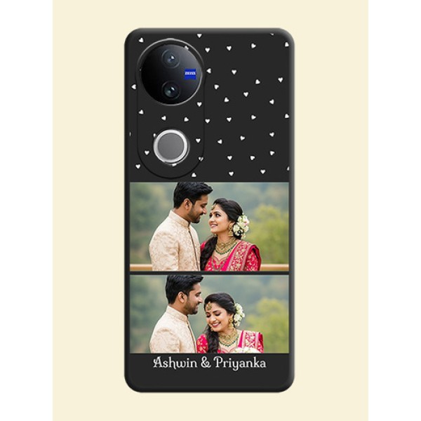 Miniature Love Symbols with Name On Space Black Custom Soft Matte Mobile Back Cover - Vivo V50 5G Miniature Love Symbols with Name On Space Black Custom Soft Matte Mobile Back Cover - Vivo V50 5G