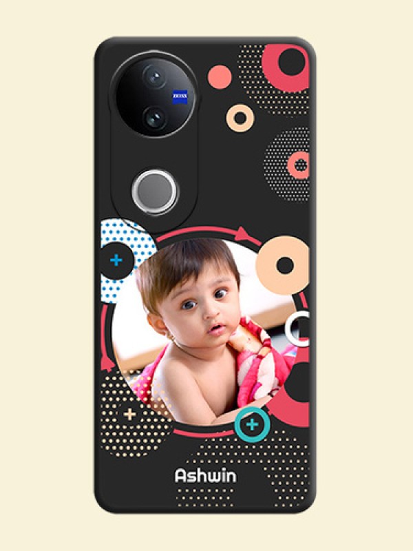 Multicoloured Round Image On Space Black Custom Soft Matte Mobile Back Cover - Vivo V50 5G