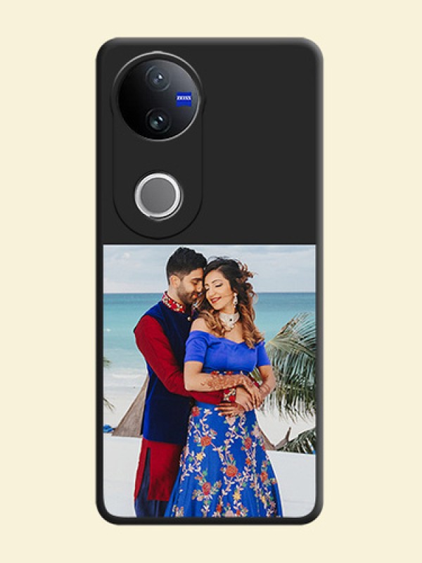 Image Upload With Space Black Color On Custom Soft Matte Mobile Back Cover - Vivo V50 5G