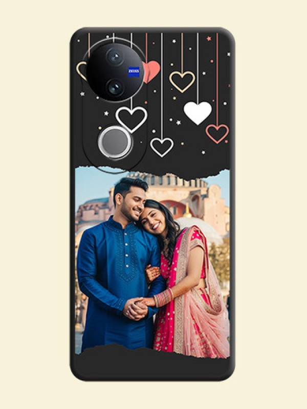 Love Hangings with Splash Wave Picture On Space Black Custom Soft Matte Mobile Back Cover - Vivo V50e 5G