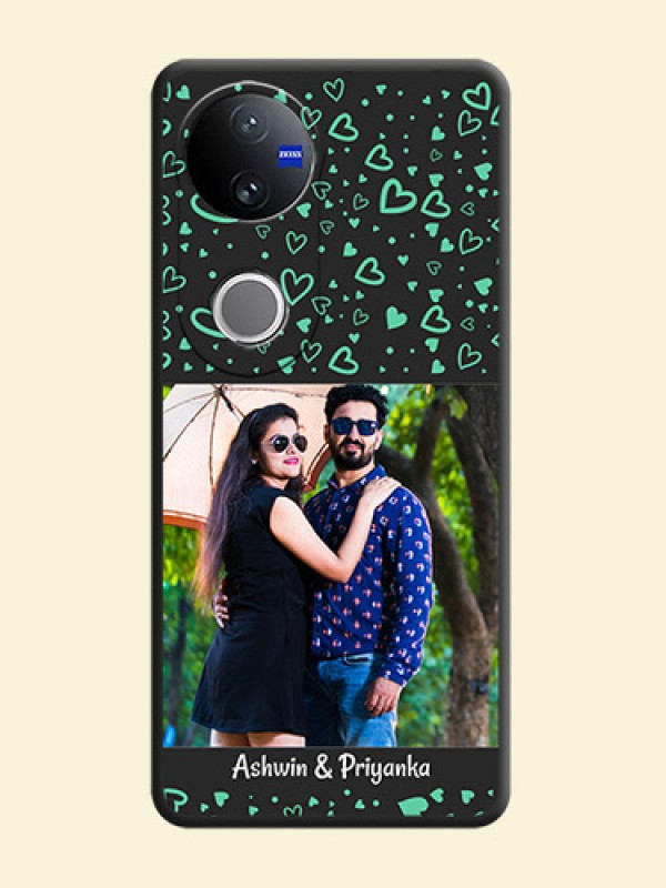 Sea Green Indefinite Love Pattern on Photo On Space Black Custom Soft Matte Mobile Back Cover - Vivo V50e 5G