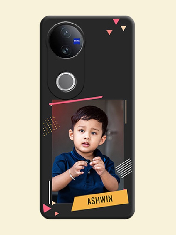 Photo Frame with Triangle Small Dots on Photo On Space Black Custom Soft Matte Mobile Back Cover - Vivo V50e 5G