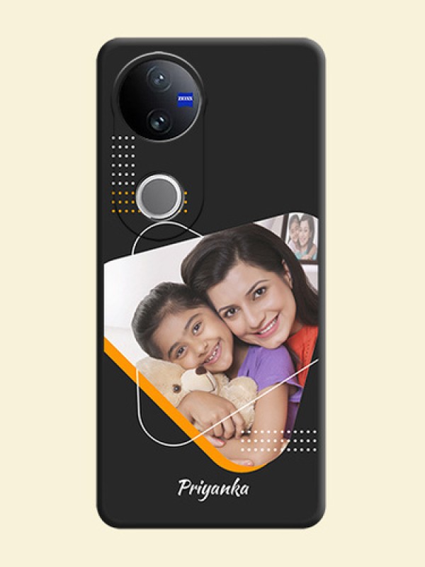 Yellow Triangle on Photo On Space Black Custom Soft Matte Mobile Back Cover - Vivo V50e 5G