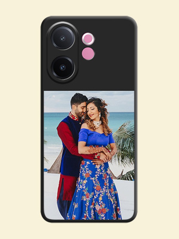 Image Upload With Space Black Color On Custom Soft Matte Mobile Back Cover - Vivo V60e 5G