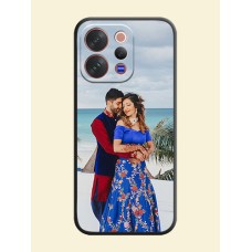 Full Single Pic Upload On Space Black Custom Soft Matte Mobile Back Cover - Vivo V70 5G