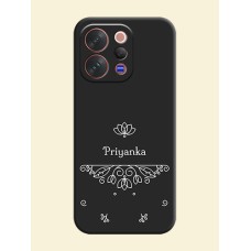Lotus Garden Custom Text On Space Black Custom Soft Matte Mobile Back Cover - Vivo V70 5G