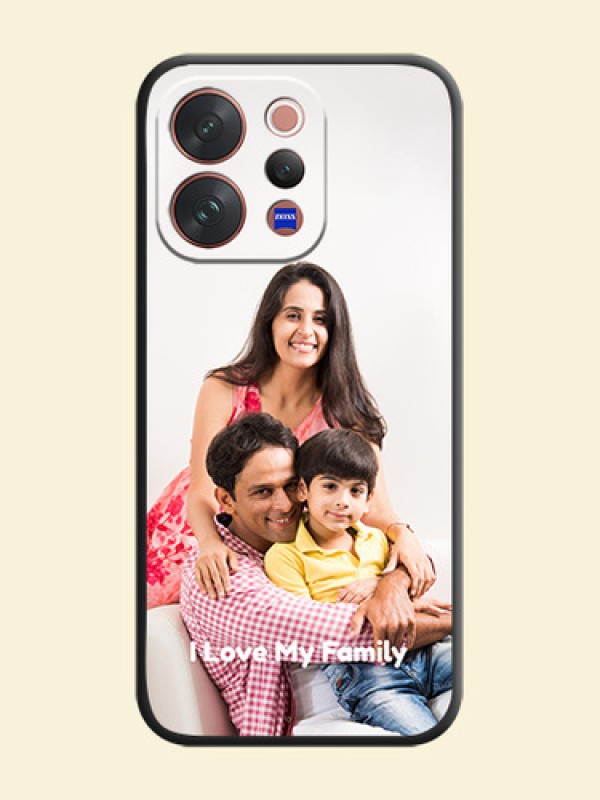 Full Single Pic Upload With Text On Space Black Custom Soft Matte Mobile Back Cover - Vivo V70 Elite 5G