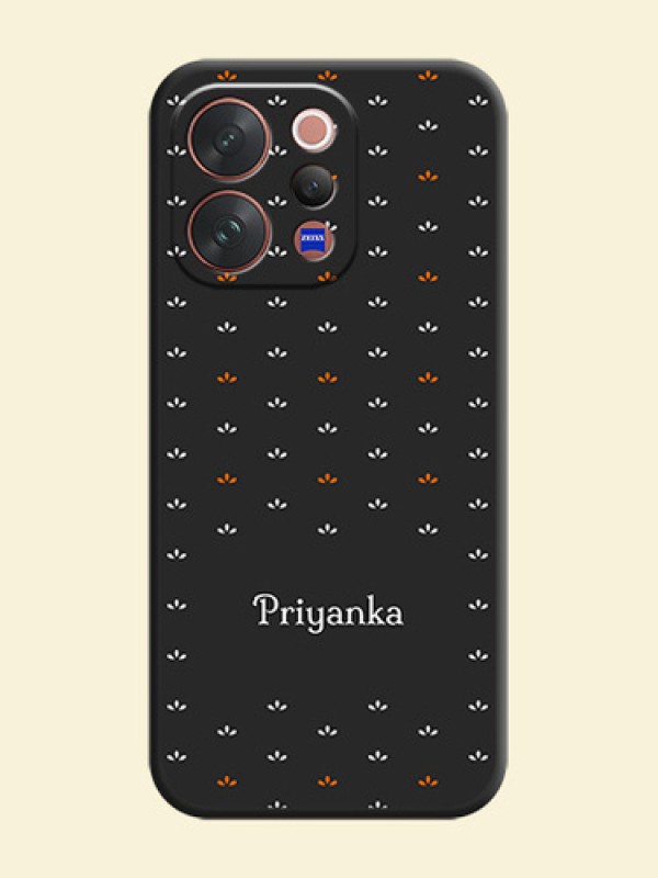 Simple Pattern With Custom Text On Space Black Custom Soft Matte Mobile Back Cover - Vivo V70 Elite 5G