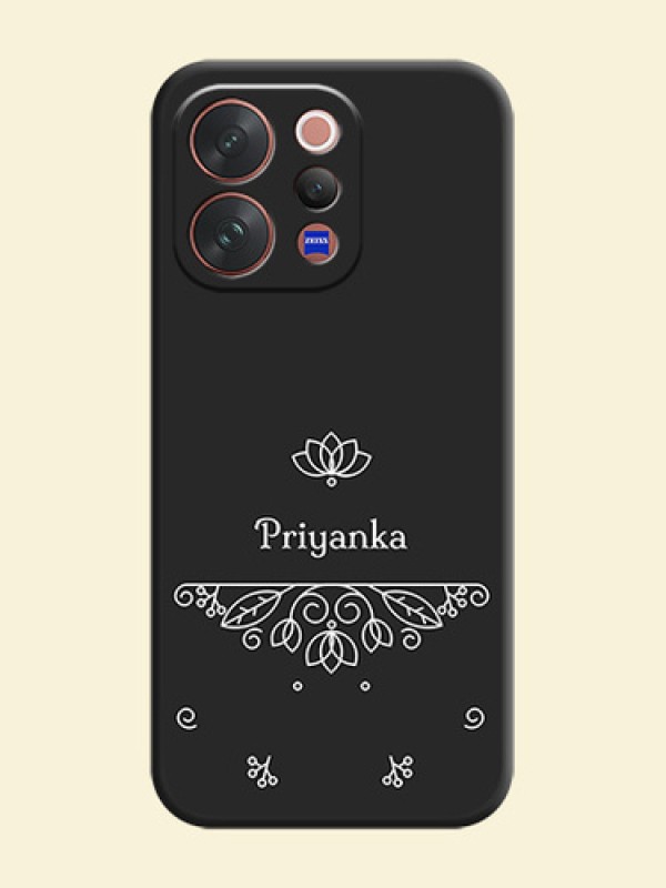 Lotus Garden Custom Text On Space Black Custom Soft Matte Mobile Back Cover - Vivo V70 Elite 5G