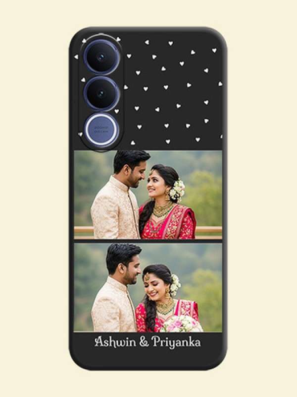 Miniature Love Symbols with Name On Space Black Custom Soft Matte Mobile Back Cover - Vivo V70 Fe 5G