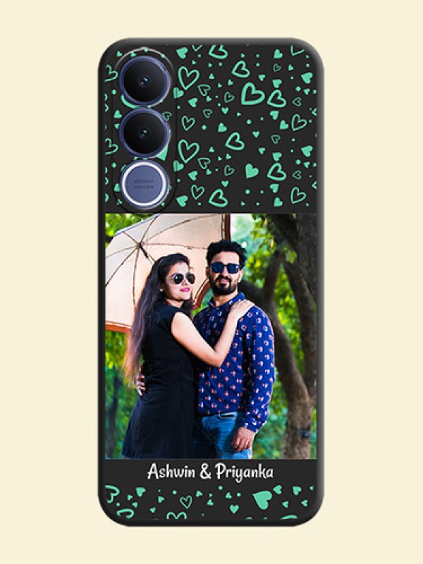 Sea Green Indefinite Love Pattern on Photo On Space Black Custom Soft Matte Mobile Back Cover - Vivo V70 Fe 5G