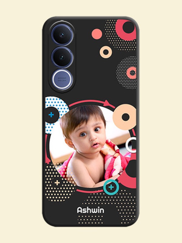 Multicoloured Round Image On Space Black Custom Soft Matte Mobile Back Cover - Vivo V70 Fe 5G