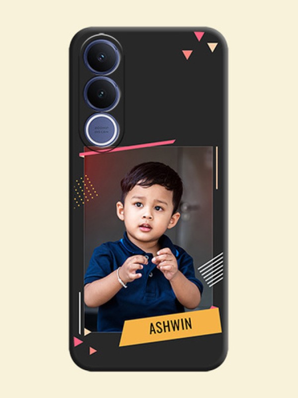 Photo Frame with Triangle Small Dots on Photo On Space Black Custom Soft Matte Mobile Back Cover - Vivo V70 Fe 5G