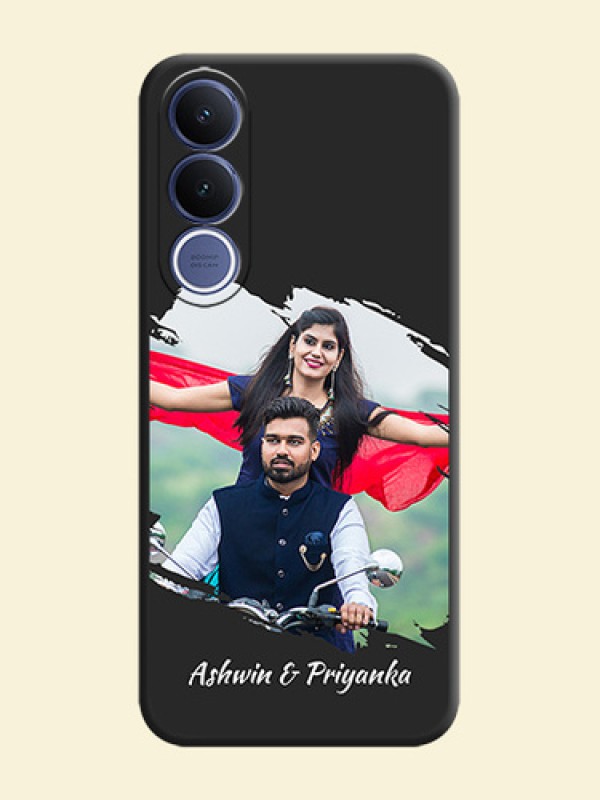 Grunge Brush Strokes on Photo On Space Black Custom Soft Matte Mobile Back Cover - Vivo V70 Fe 5G