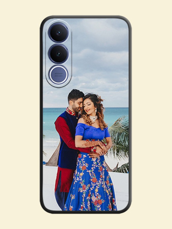 Full Single Pic Upload On Space Black Custom Soft Matte Mobile Back Cover - Vivo V70 Fe 5G