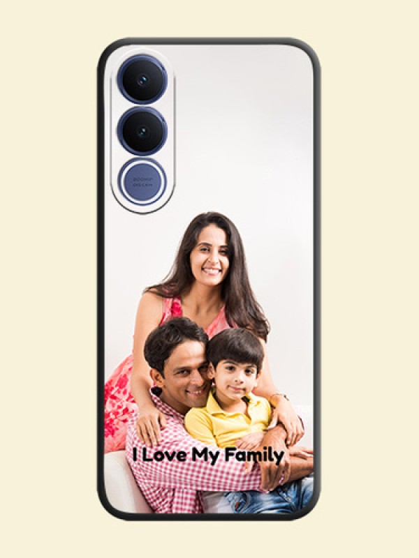 Full Single Pic Upload With Text On Space Black Custom Soft Matte Mobile Back Cover - Vivo V70 Fe 5G