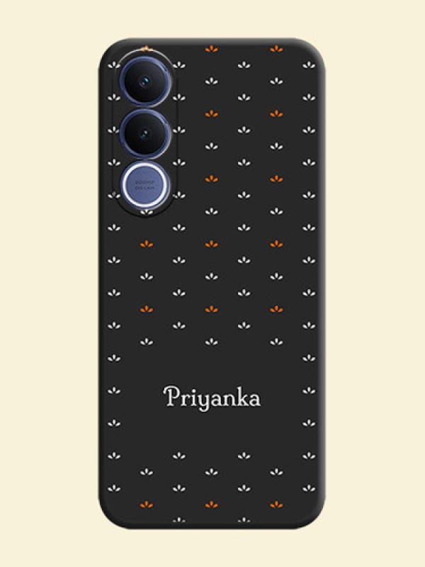 Simple Pattern With Custom Text On Space Black Custom Soft Matte Mobile Back Cover - Vivo V70 Fe 5G