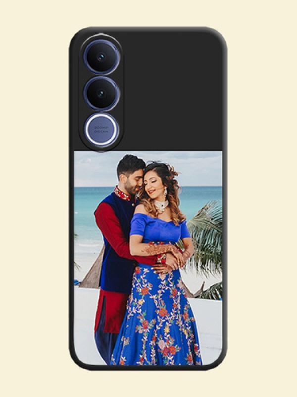 Image Upload With Space Black Color On Custom Soft Matte Mobile Back Cover - Vivo V70 Fe 5G