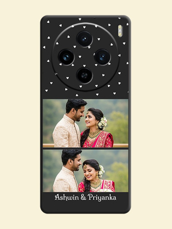 Miniature Love Symbols with Name on Space Black Custom Soft Matte Back Cover - Vivo X100 5G