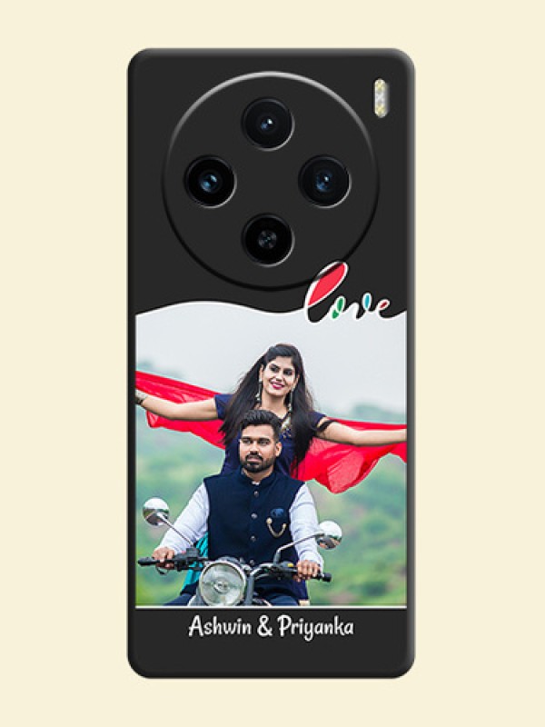 Fall in Love Pattern with Picture - Photo on Space Black Soft Matte Mobile Case - Vivo X100 5G