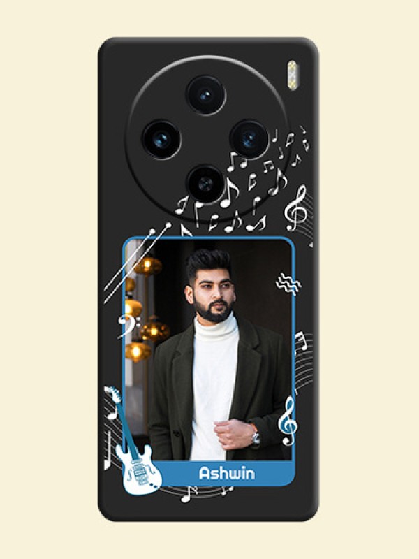 Musical Theme Design with Text - Photo on Space Black Soft Matte Mobile Case - Vivo X100 5G