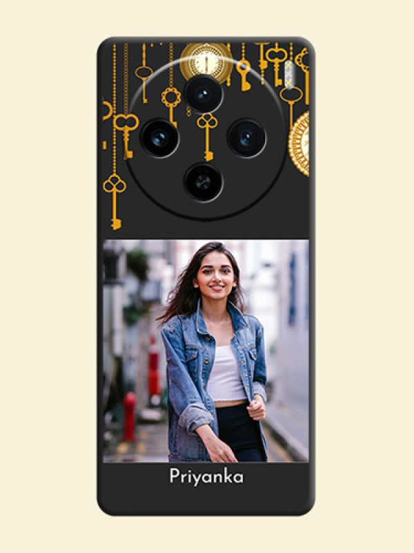 Decorative Design with Text on Space Black Custom Soft Matte Back Cover - Vivo X100 5G