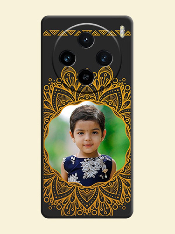 Round Image with Floral Design - Photo on Space Black Soft Matte Mobile Cover - Vivo X100 5G